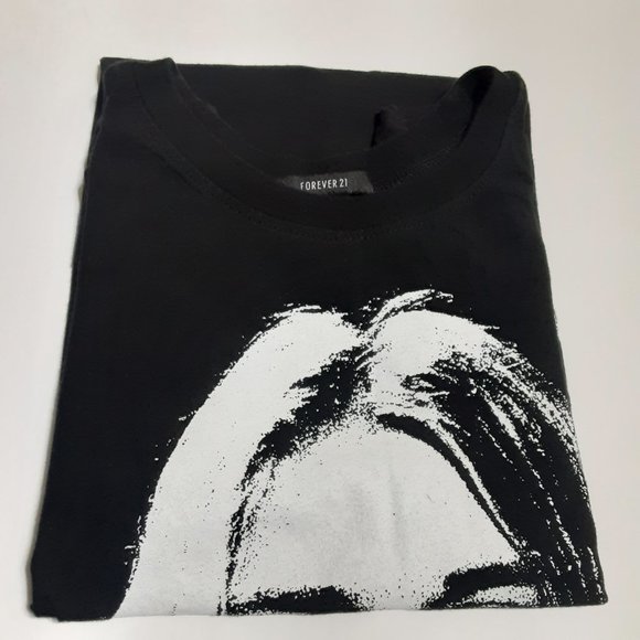 Forever 21 Women's Kurt Cobain Black/White SS T Shirt in Size S - Picture 2 of 5